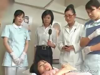 Asian Brunette schoolgirl Blows Hairy prick At The Hospital