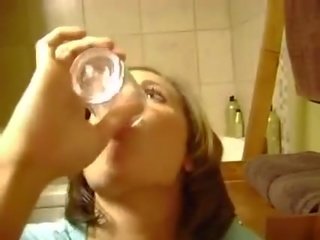 Kristen drinking sperm vid