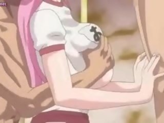 Grande meloned anime prostituta fica boca preenchidas