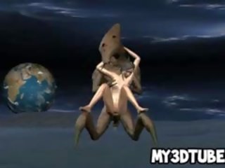 Foxy 3D goddess Gets Fucked By An Alien On The Moon