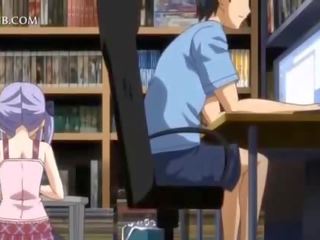 Plachý anime panenka v zástěra jumping craving johnson v lůžko
