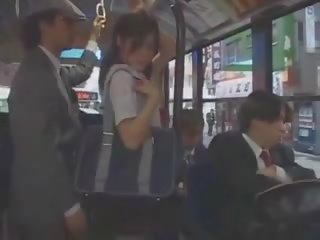 Asian Teen young woman Groped In Bus By Group