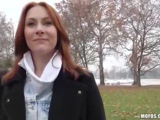 Redhead Czech goddess gets fucked for money