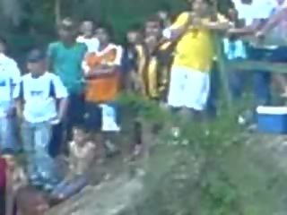 Crazy Latins Having x rated clip In The River While Rest Of The Village Looking movie