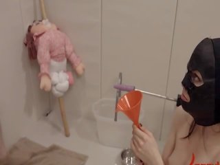 Extreme dildo anus sex clip with rope BDSM teacher