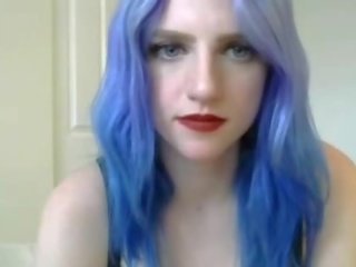 Ohromující modrý vlasy webkamera dospívající