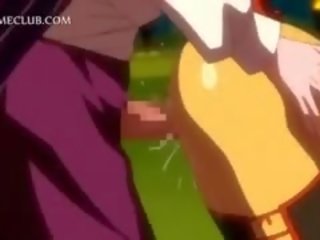 Söta 3d animen rödhårig blir sensational kropp fylld med sperma