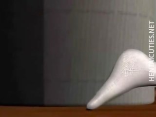 З кляпом у роті 3d аніме шльондра отримує трахкав