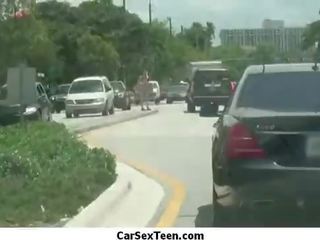 Amateur teen sweetheart hitch hiking for a ride and gets the ultimate car fucking 18