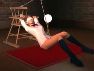 Anime volwassen video- slaaf in touwen submitted naar seksueel plagen