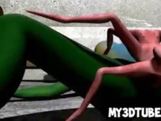 Glorious 3d mahluk asing kecantikan mendapat fucked keras oleh yang spider