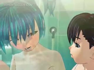 Anime sexo vídeo boneca fica fodido bom em duche