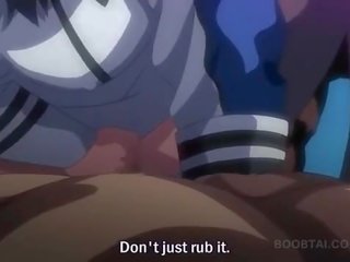 Hentai tramp jumping cum loaded shaft on the floor