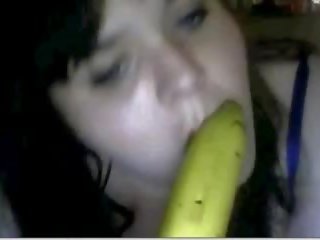 Mistress from US deepthroats a banana on chat roulette first-rate