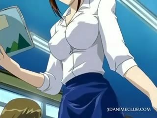 Anime školské učiteľka v krátky sukňa mov pička