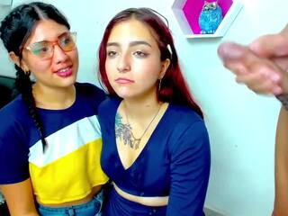 Latinas Fondle Each Other's Tits and get Throatfucked: Webcam Blowjob X rated movie