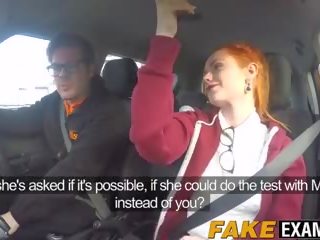 Young Redhead whore Pussy Examined at Her Driving Test