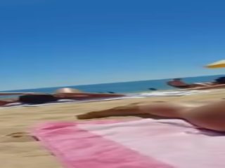 Candid swell Brunette girl Perfect Ass Tanning At The Beach