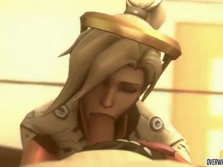 Elite Mercy from Overwatch gets to Suck on Big pecker Nicely