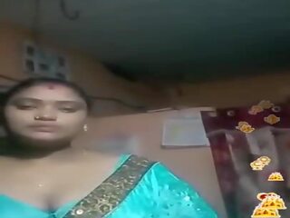 Tamil indiano bella e grassa (bbw) blu di seta camicetta vivere, adulti film 02