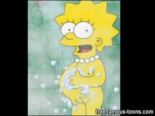 Lisa Simpson dildos herself and squirts all over the place