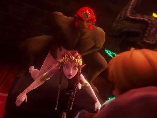 Link Cuckolded by Princess Zelda Enjoying Ganon's dick
