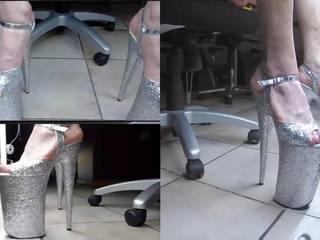 Webcam clip with 10 Inch Glitter Heels, adult film 8b