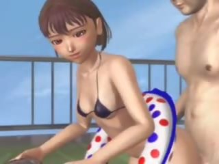 3D Asian damsel gets Fucked by the Pool Side: Free adult video 89