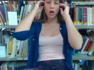 Israeli tenn luan në the bibliotekë, falas xxx video f0